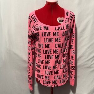 PINK Victoria's Secret Pink Graphic Long Sleeve Blouse